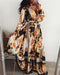 Tina - Long dress with floral motif Bambo