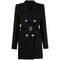 Diora - Chic Blazer Dress with Waistband and Statement Buttons