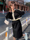 Chamomile | Elegant Color Block Sweater Dress with Long Sleeves