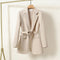 LISA - Smart long blazer with belt for women