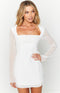 Constanza - White mini dress with long sleeves