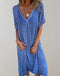 Tenzin - Casual loose summer dress with V-neck