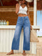 Melissa | Vintage Hoge Taille Denim Broek met Knoopsluiting