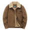 Teddy plush jacket with lapel for men