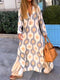 Danni - stylish printed loose dress with long sleeves
