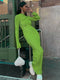 Sandrine - Long dress with flared sleeves and round neck for women