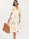 Danica - Flattering midi dress in printed linen