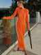 Firika - Midi dress, close-fitting with long sleeves for women