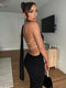 Zapeta - Black long dress for women