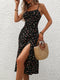 Sara | Polka Dot Midi Jurk met Elegante Split