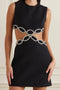 Susana - Nude black backless fitted mini dress for women