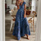 Desire - stylish long dress with short sleeves in bohemian style