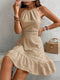Tessa | Halter Mini Dress with Lace & Open Back