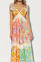 Peach - wrinkle printed maxi dress