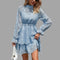 Rosella - Flowing mini dress with embossed floral details