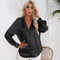"SleekSuit" - Women's satin button-down shirt