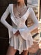 Ursula | Seductive White Mini Dress with Ruffles