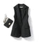 Diora - Classic Sleeveless Blazer Dress with Lapel Collar