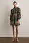 Viola - Printed mini shirt dress with ruffles and belt