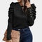 Alva Plain Women's Blouse with Puff Sleeves