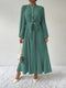 GWYNETH | Long-sleeved dress with a tie belt