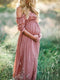 Isalie-Anne - Off-Shoulder Maxi Maternity Dress