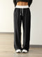 Sara | High-stretch color-block sweatpants with pockets