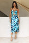 Emel - printed midi summer dress with cutouts