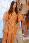 Deen - Printed midi dress with belt