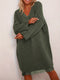 Elise | Plain knitted dress with lace trim and long sleeves