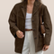 Romy – Suede look Blazer with lapel collar