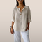 Zina – Linen Blouse with Button Detail