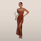 Aveline – Satin Evening Dress with High Slit