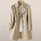 Women's Buttoned Trench Coat with Lapel Collar – Spring Fall Coat