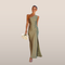 Asymmetrical Evening Dress Women – Long One-Shoulder Satin Dress with Slit