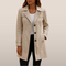 Women's Buttoned Trench Coat - Mid-Season Coat with Collar