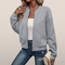 Women's Zip-Up Bomber Vest – Ribbed textured pattern and relaxed fit