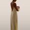 Long women's dress with open back – Minimalist design and spaghetti straps