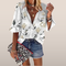Damesblouse met bloemenprint – Korte mouwen en knoopsluiting