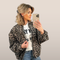 Women's bomber jacket – Leopard print with zipper