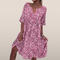 Airy women's dress with floral print – Mid-length cut
