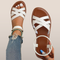 Women's Sandal - Flat Sandal with Crossed Straps and Ankle Strap