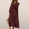 Long dress with button closure and balloon sleeves – Loose and airy design