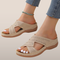 Women's Sandals - Cross Strap Design - Non-slip Sole - Airy Perforated