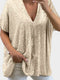 TRIXIE | Short-sleeved top with sequin neckline