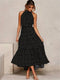 Cerelia - Sleeveless dress with jewel collar and polka dots