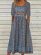 Youthful midi dress with round neck and side pocket