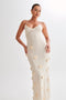 Hilara - Knitted floral V-neck maxi dress