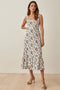 Ely printed flared strappy midi dress