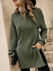 Nina | Geribbelde coltrui met split